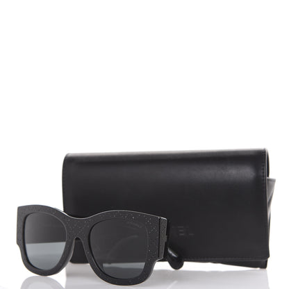 Chanel Acetate Strass Rectangle Sunglasses 5421B Black 8 of 8
