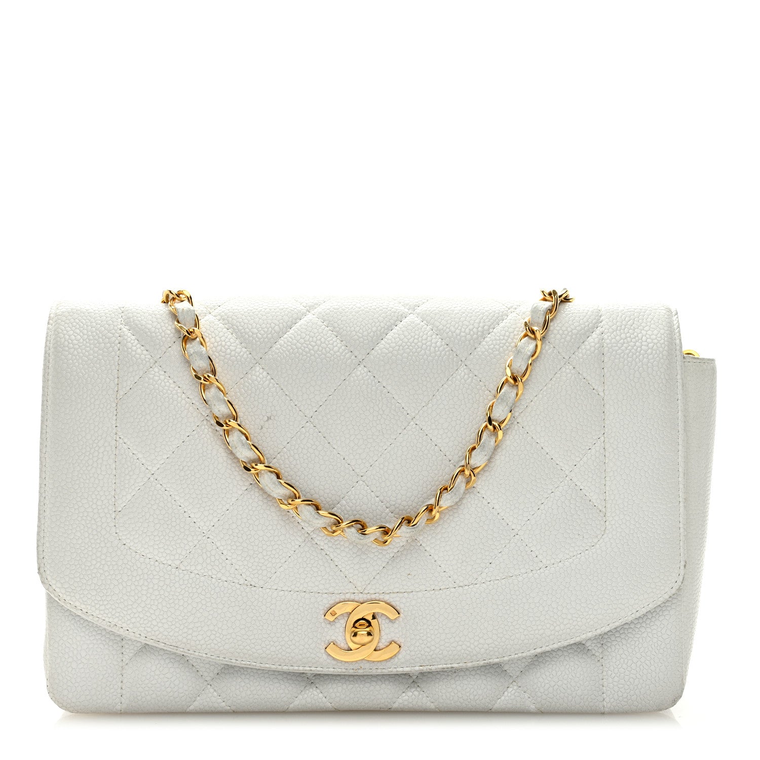 Chanel Caviar Quilted Medium Single Flap White 1 of 11