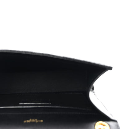 Saint Laurent Grain De Poudre Textured Mixed Matelasse Triquilt Medium Monogram Satchel Black 5 of 9