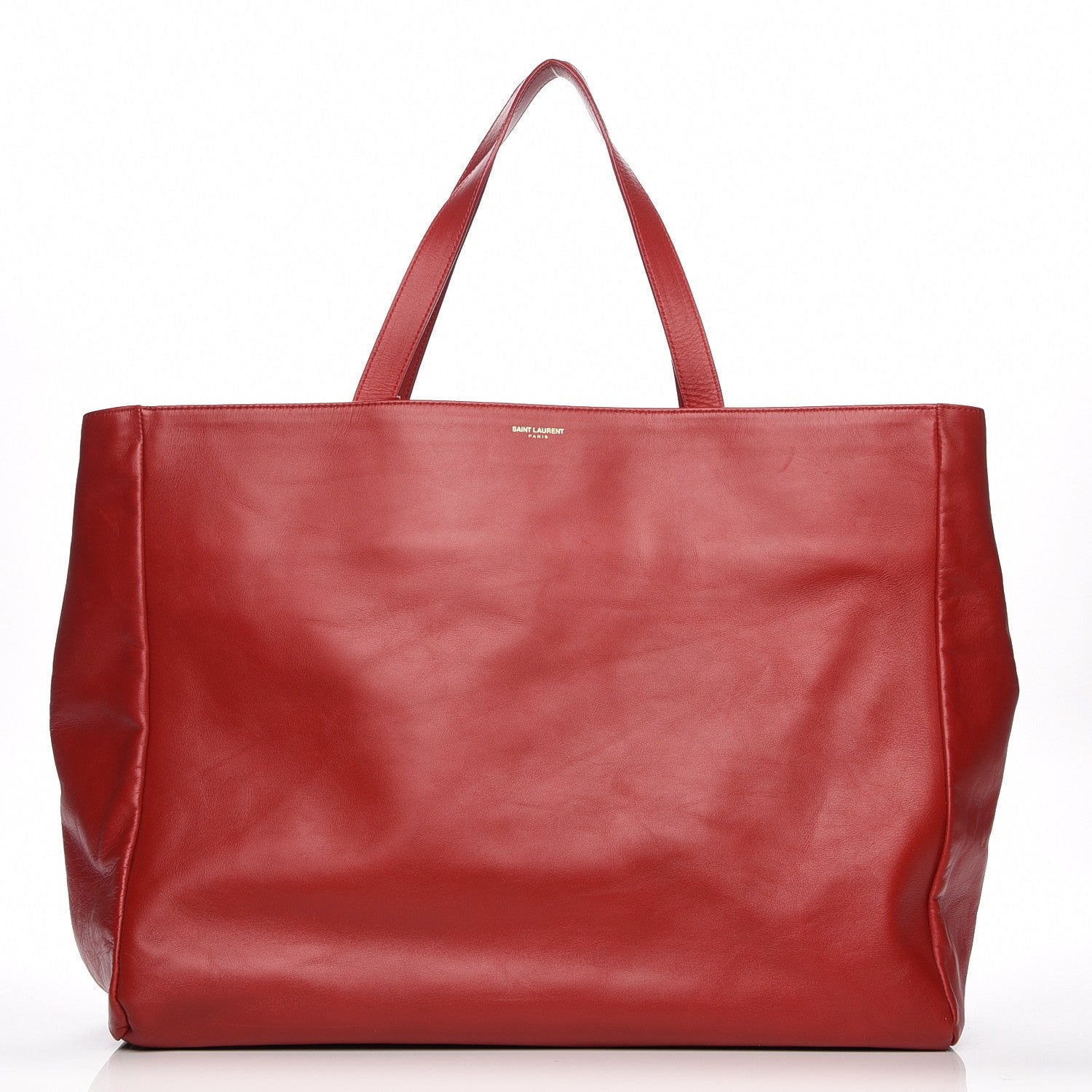 Saint Laurent Calfskin Suede Reversible East West Shopper Tote Rouge Orient 1 of 10