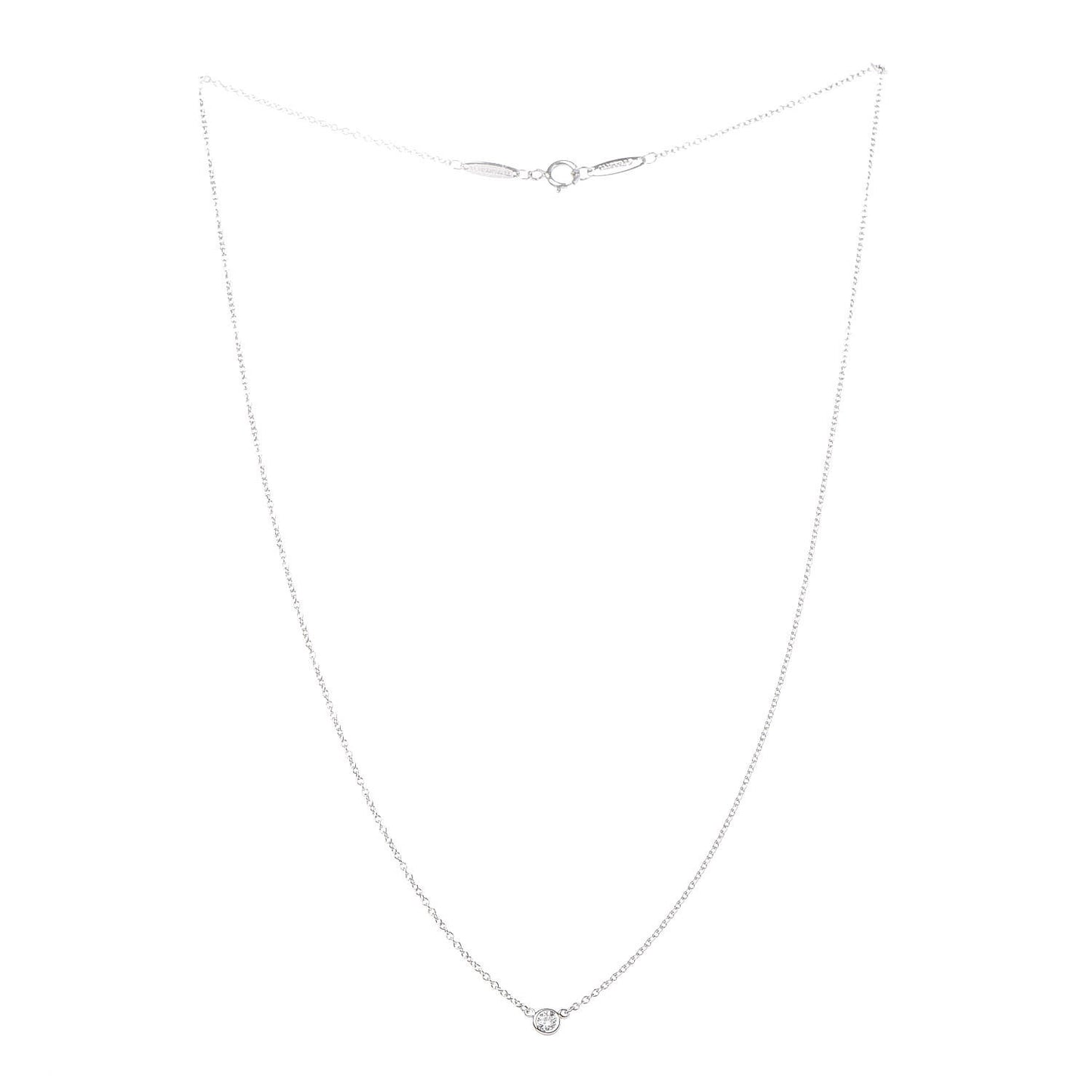 Platinum Diamond .08ct Elsa Peretti Diamonds by the Yard Pendant Necklace