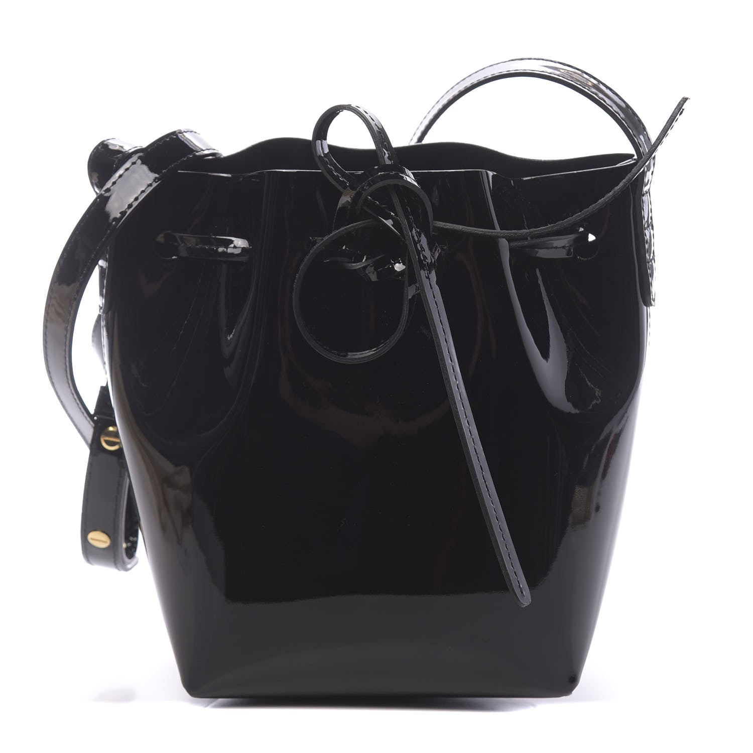 Mansur Gavriel Patent Calfskin Mini Mini Bucket Bag Black 1 of 9