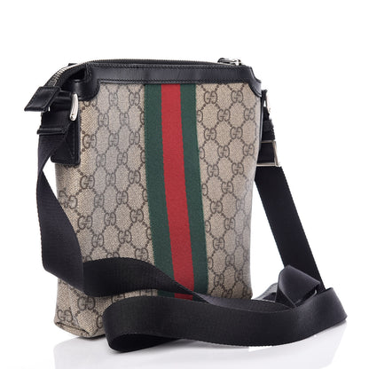 Gucci GG Supreme Monogram Web Messenger Bag Black 3 of 9