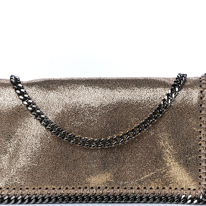 Stella McCartney Metallic Crackle Shaggy Deer Falabella Crossbody Bag Gold 7 of 10