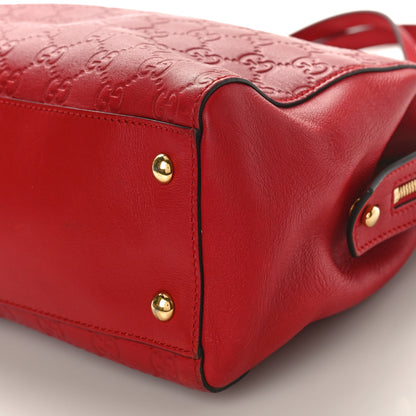 Gucci Guccissima Signature Medium Shoulder Tote Bag Red 9 of 9