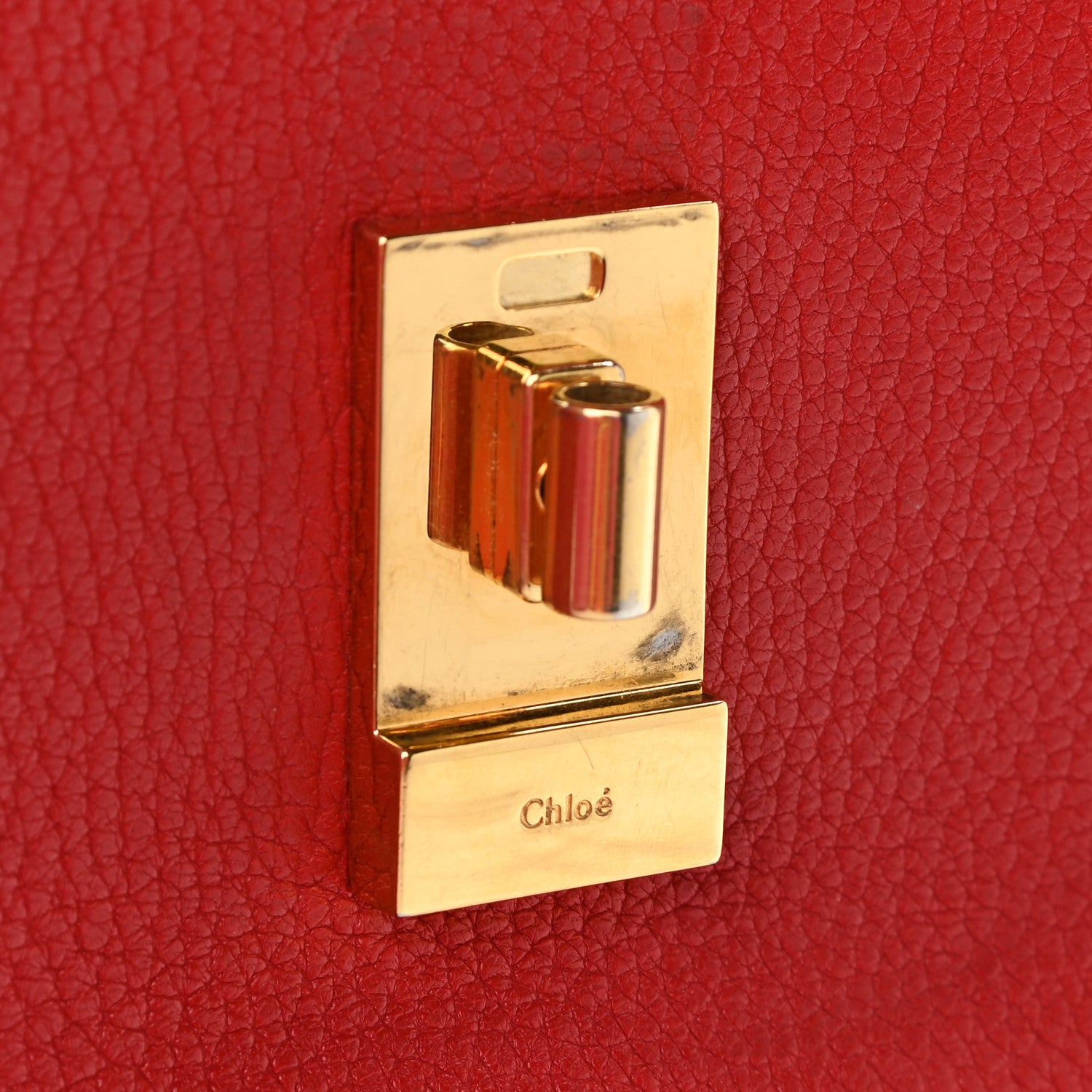 Chloe Grained Lambskin Mini Drew Shoulder Bag Plaid Red 12 of 12