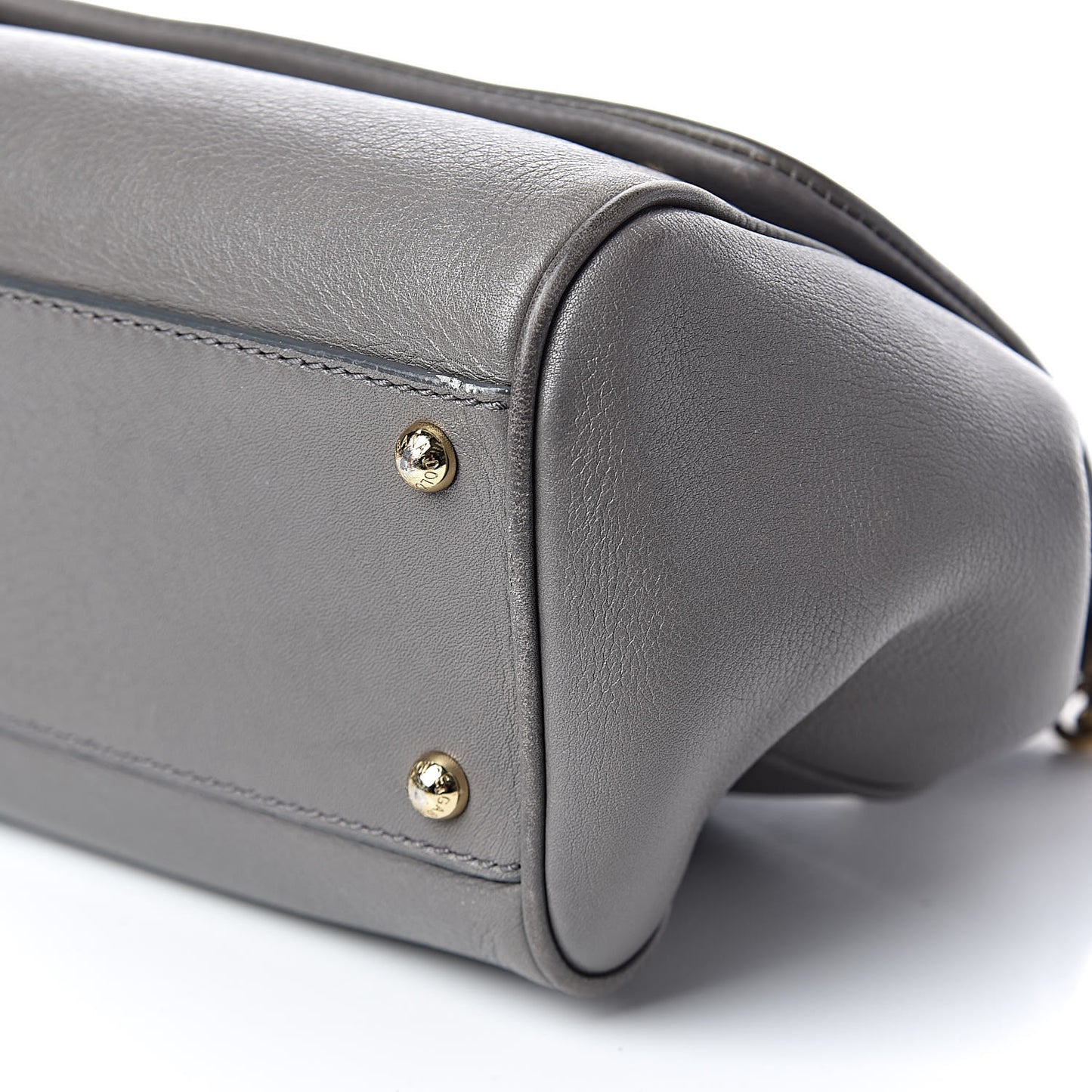 Grained Deerskin Medium Miss Sicily Satchel Grey