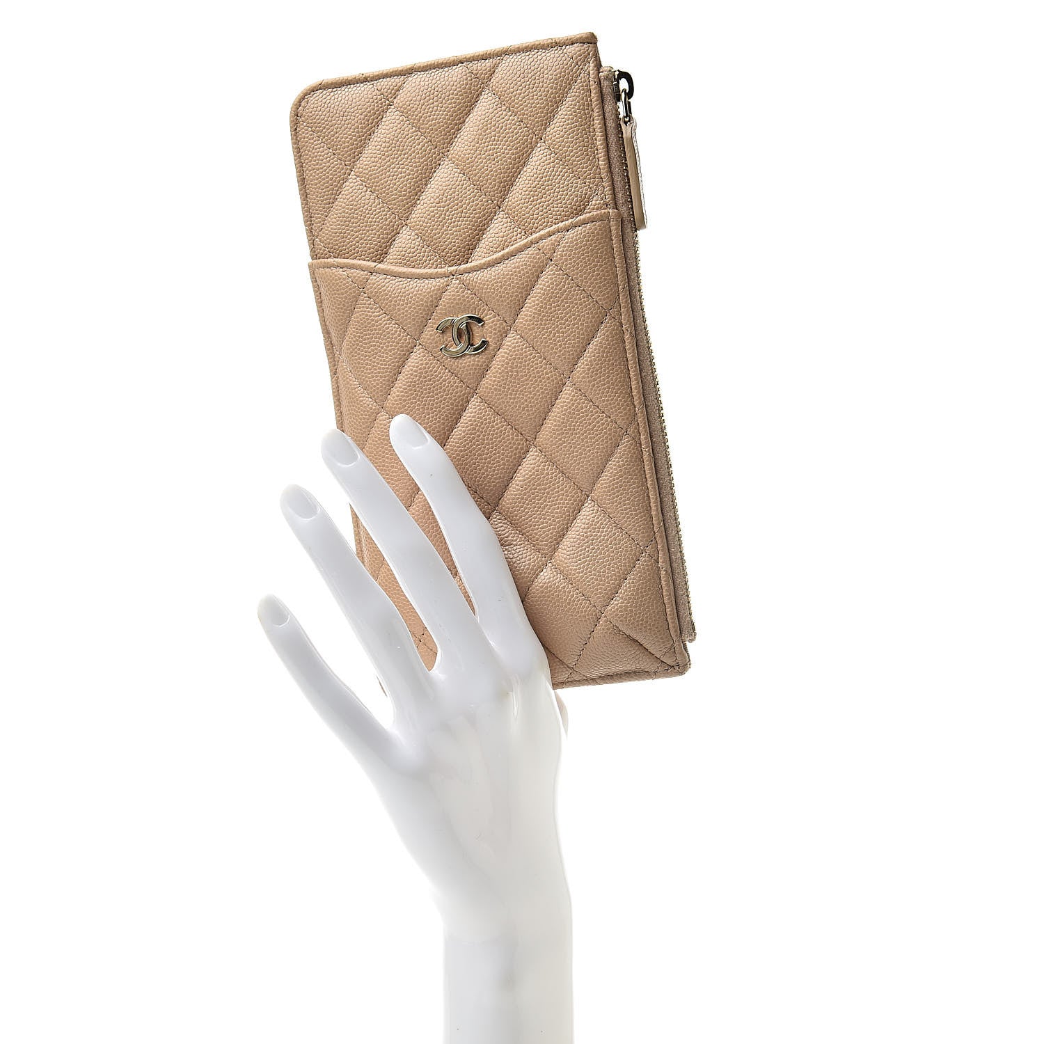 Chanel Caviar Quilted Classic iPhone Pouch Beige 2 of 8