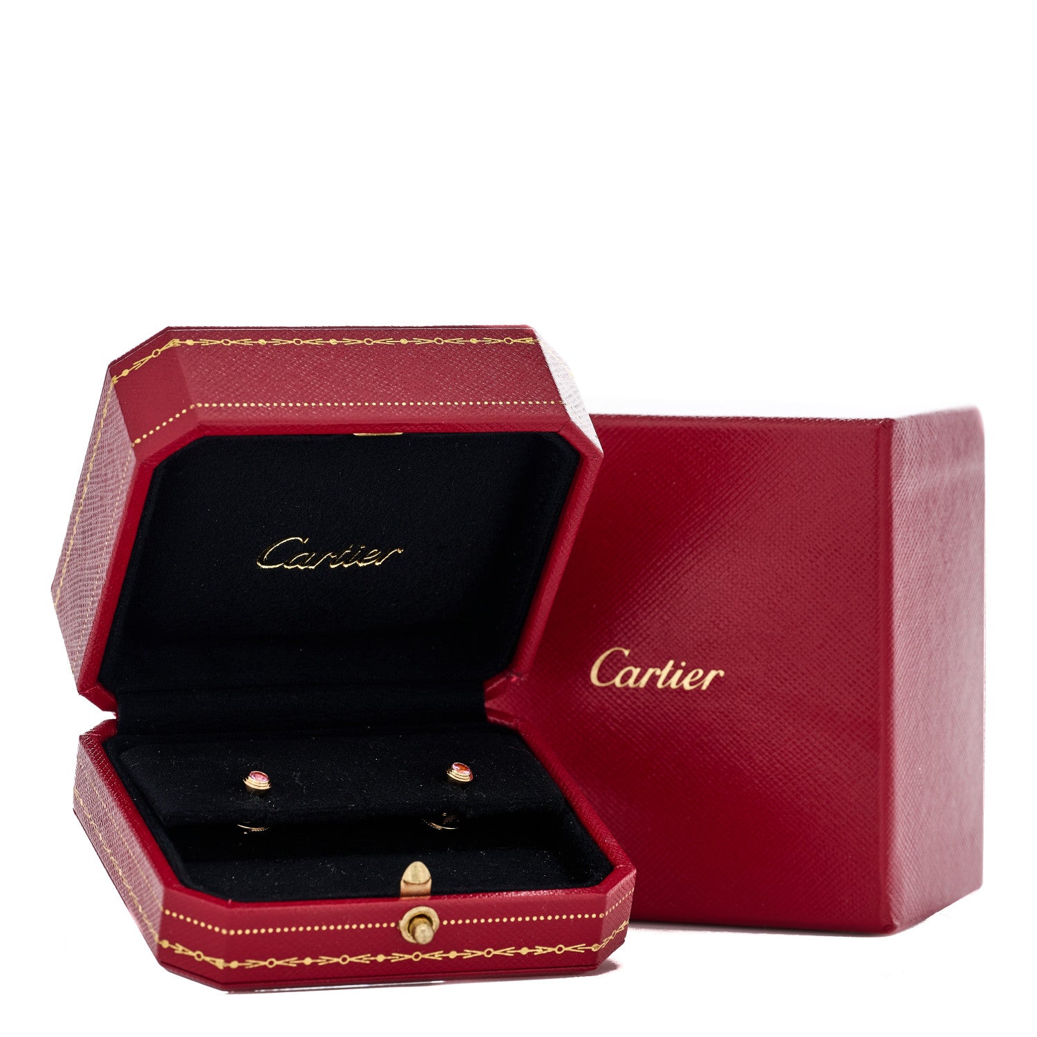 Cartier 18K Pink Gold Pink Sapphire D'Amour Earrings 6 of 6