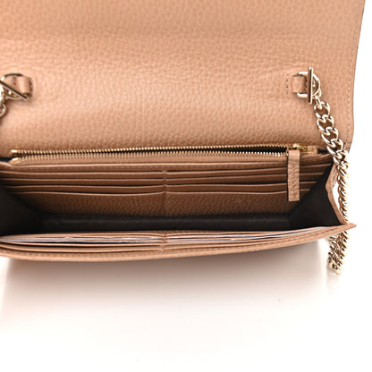 Gucci Dollar Calfskin Interlocking G Chain Wallet Camelia 5 of 9