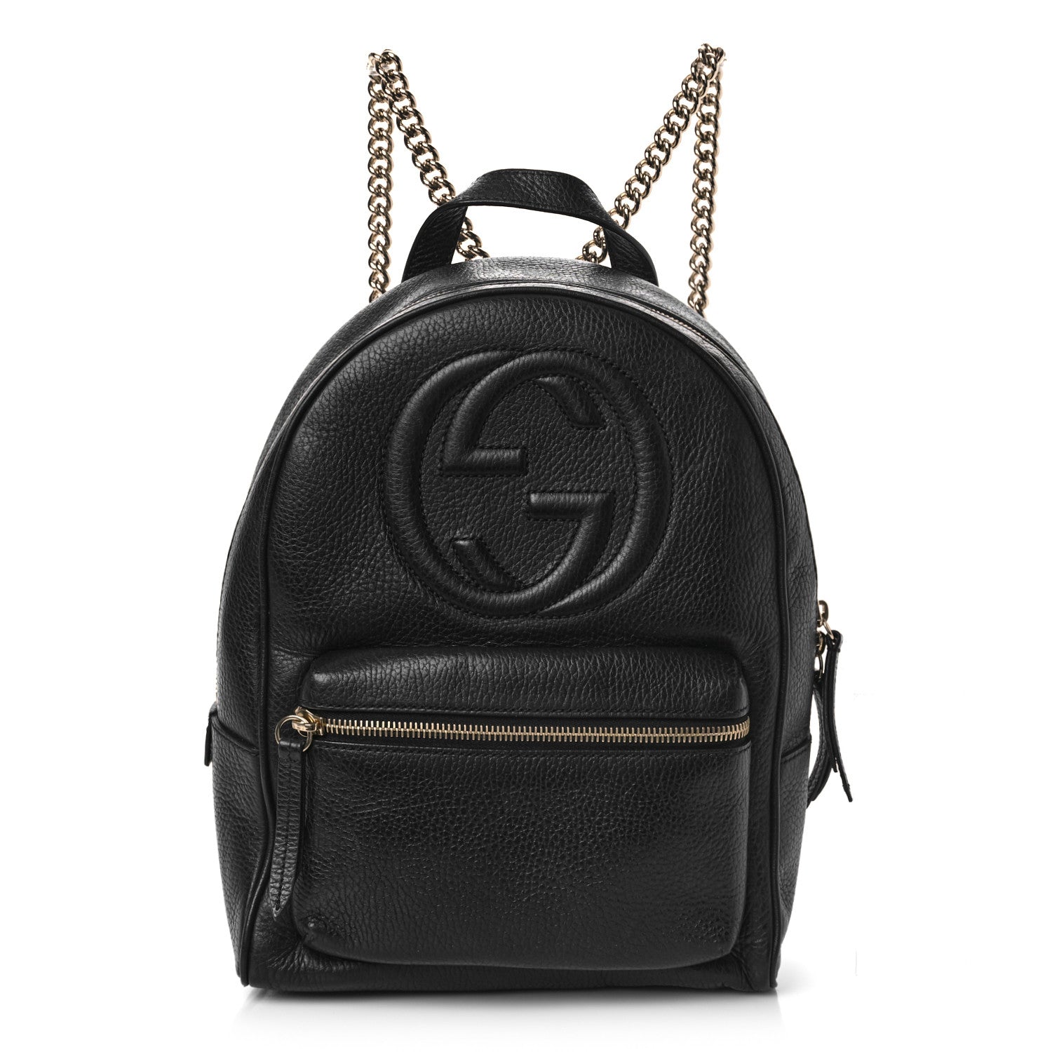 Gucci Pebbled Calfskin Soho Chain Backpack Black 1 of 11
