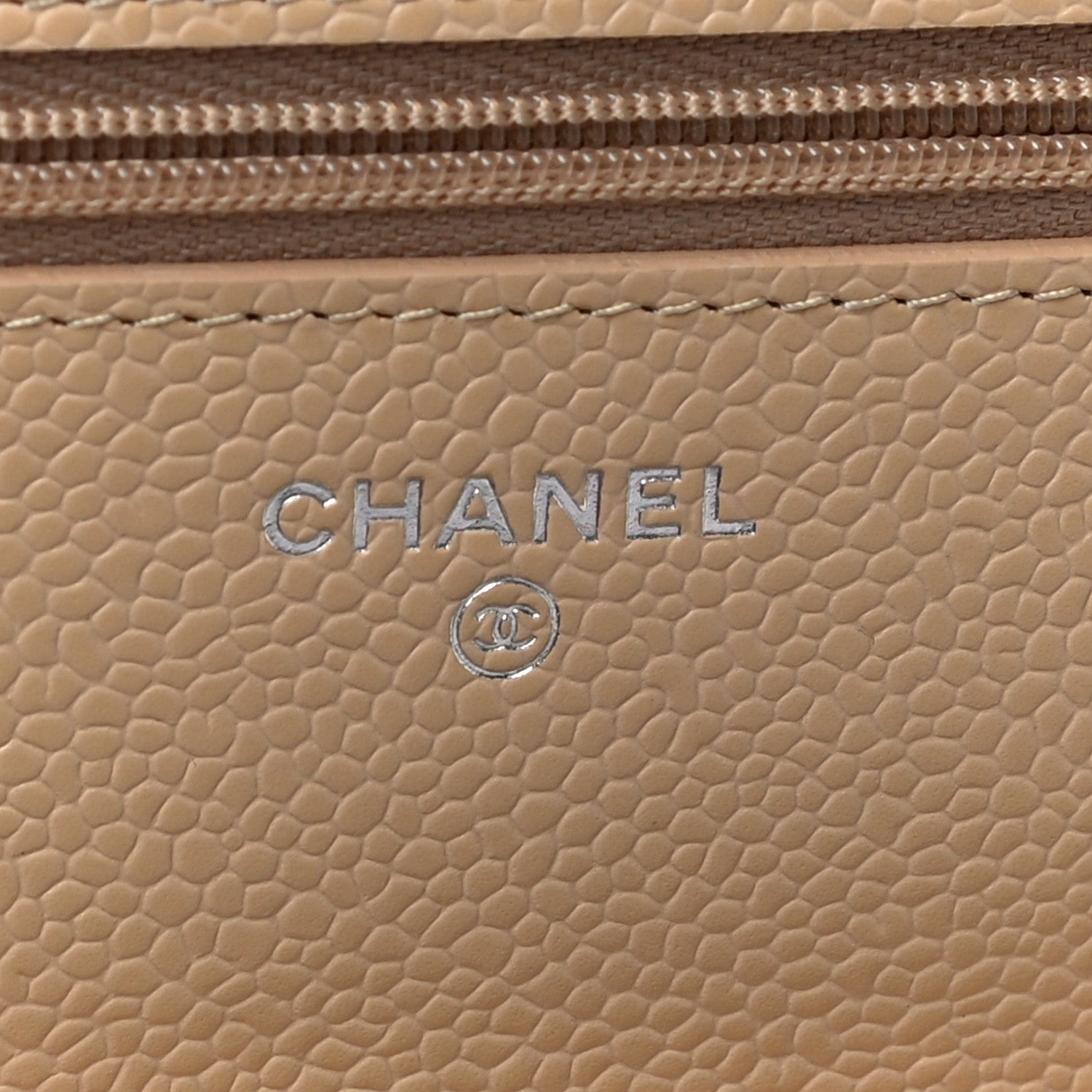 Chanel Caviar Quilted Wallet On Chain WOC Beige 6 of 12