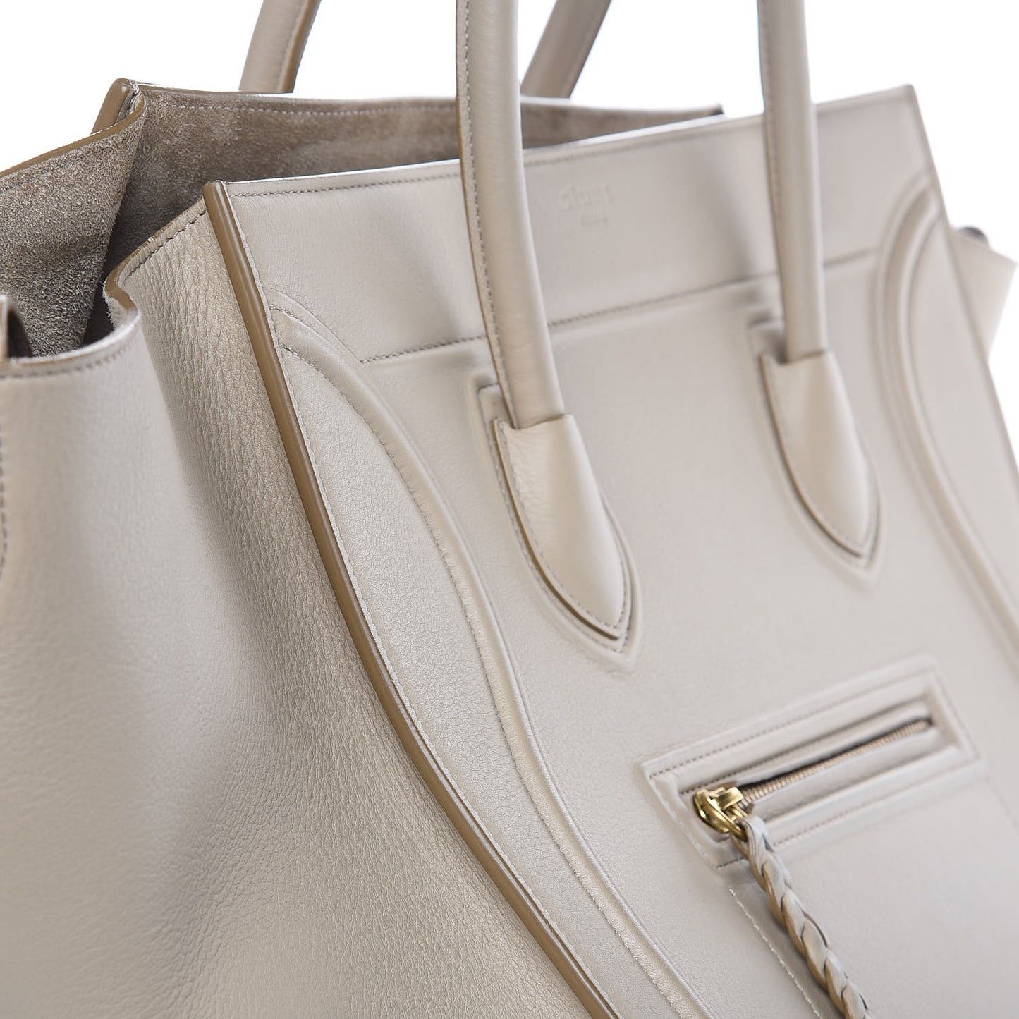 Supple Calfskin Medium Phantom Luggage Beige