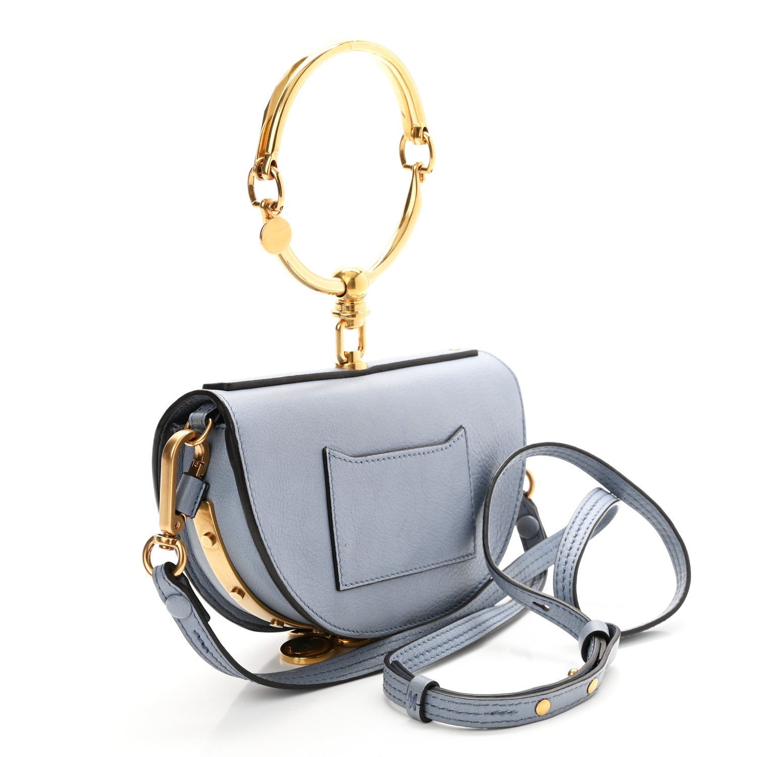 Chloe Calfskin Small Nile Bracelet Minaudiere Bag Washed Blue 3 of 11