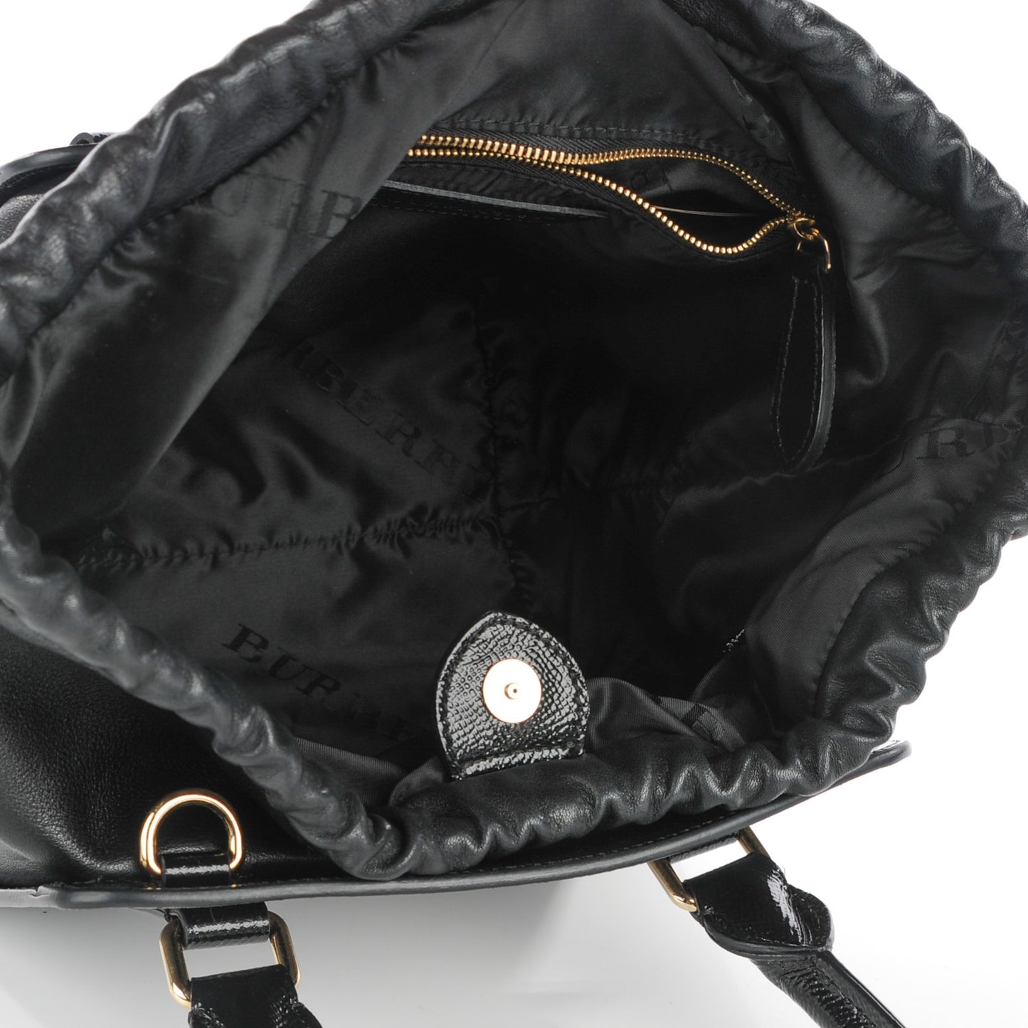 Patent Calfskin Small Dinton Tote Black