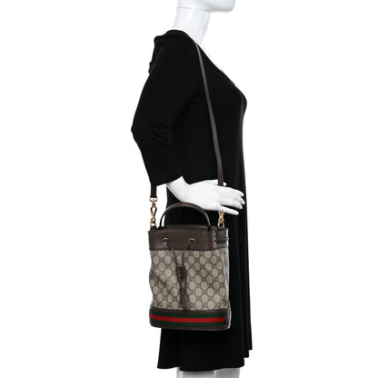 Gucci GG Supreme Monogram Web Small Ophidia Bucket Bag Brown 2 of 14
