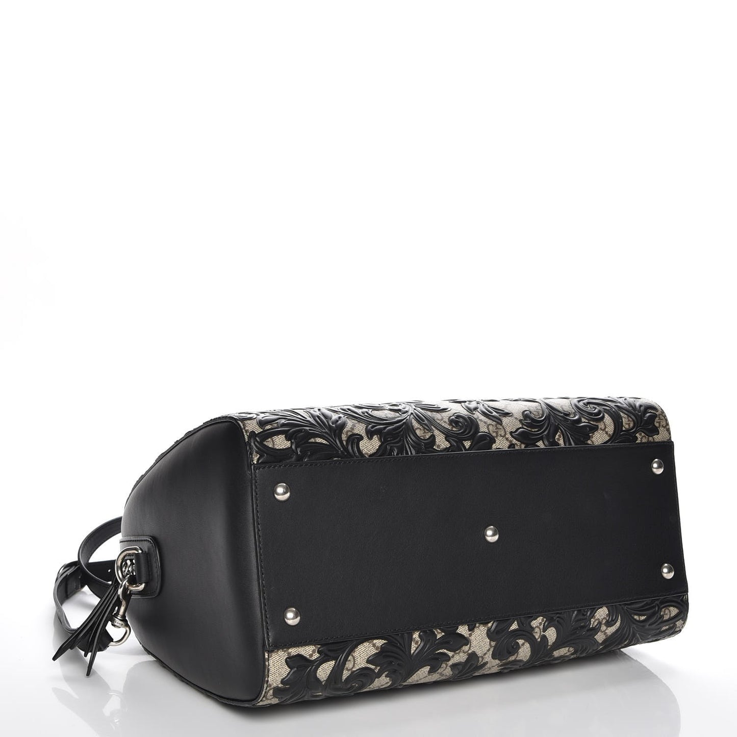 GG Supreme Monogram Arabesque Medium Boston Black