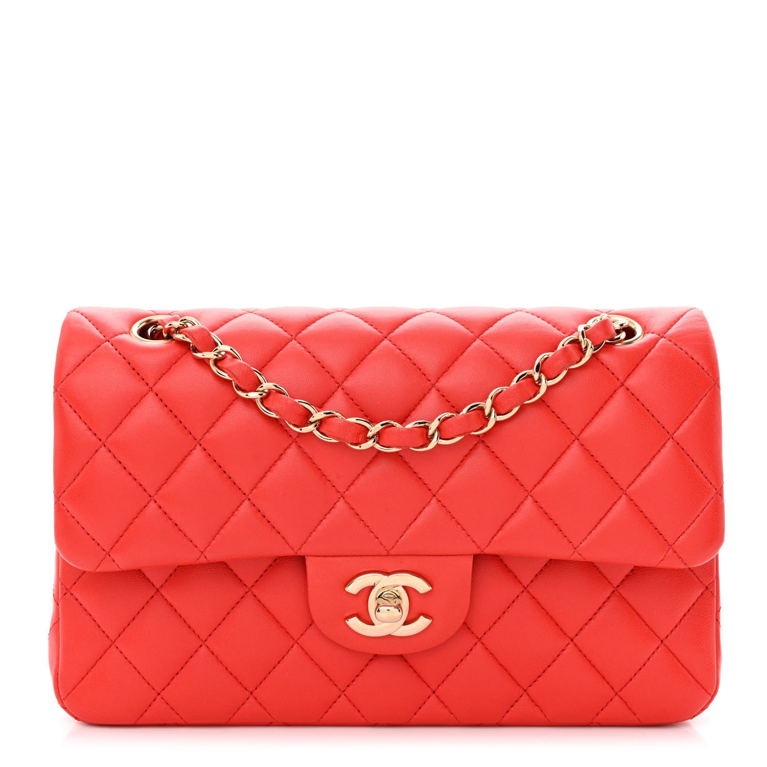 Chanel Lambskin Quilted Small Double Flap Red 1 of 10