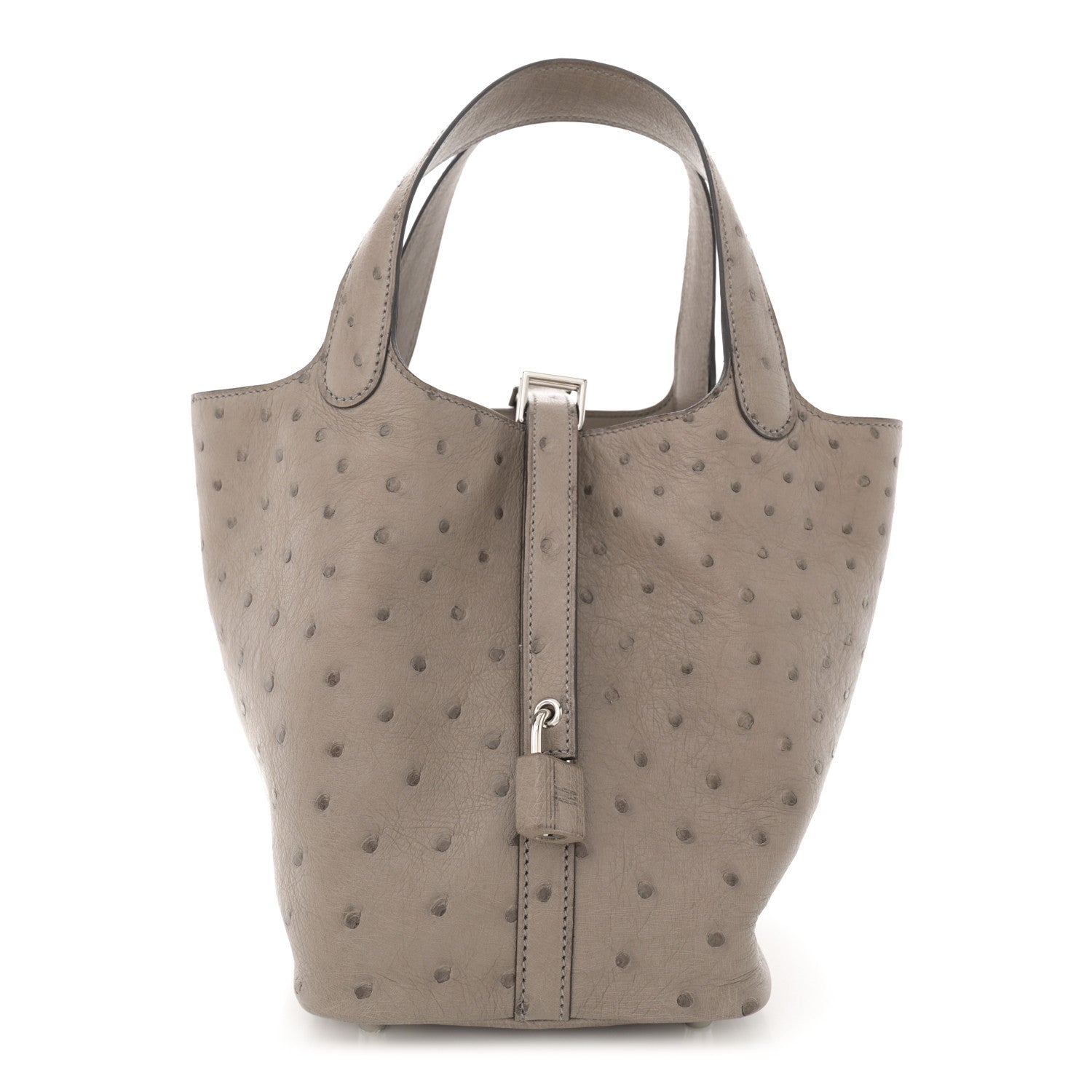 Hermes Ostrich Picotin Lock 18 Gris Tourterelle 1 of 13