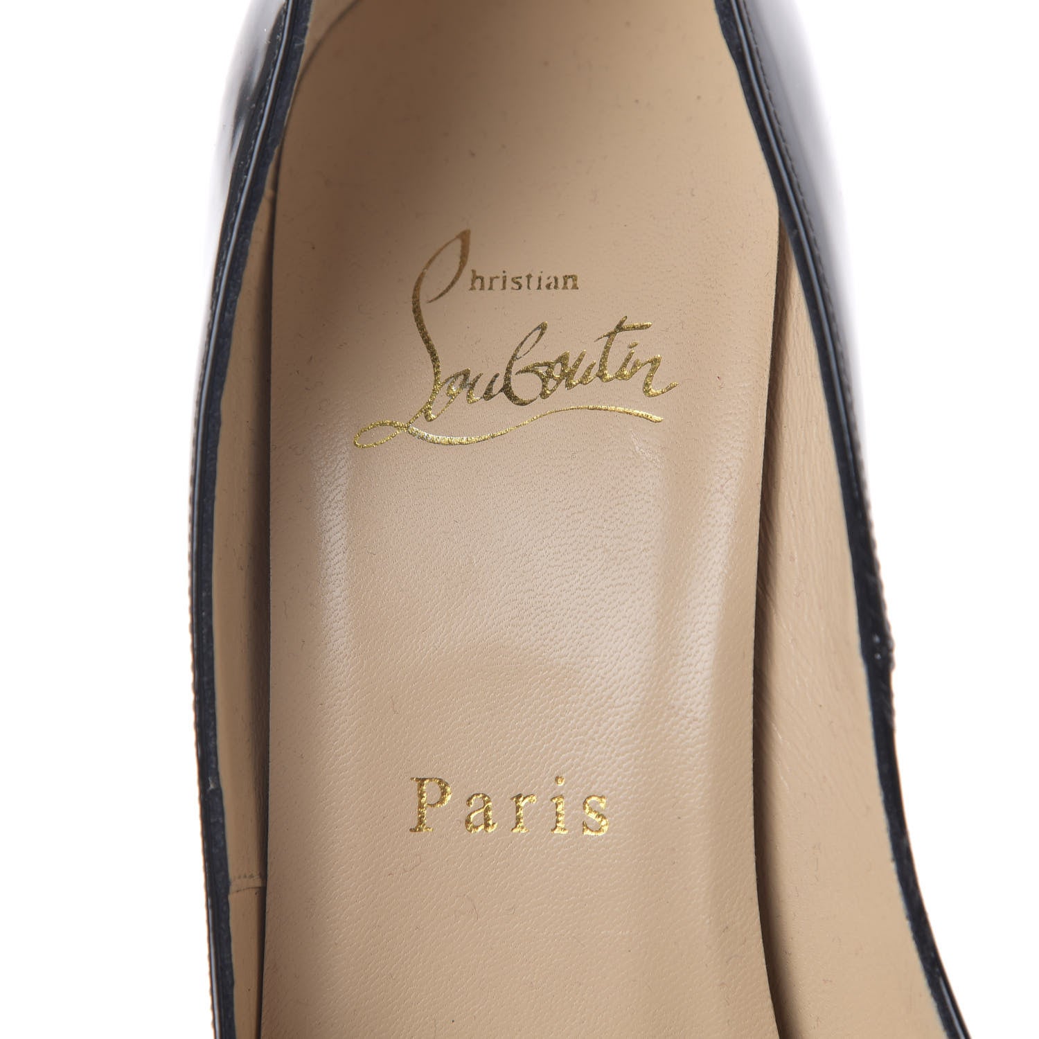Christian Louboutin Patent Lady Peep 150 Pumps 38 Black 6 of 9