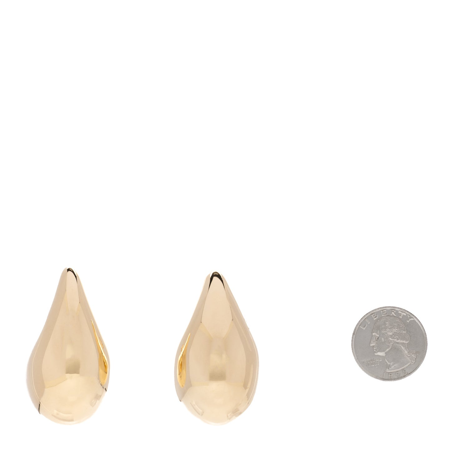 18K Yellow Gold Sterling Silver Large Drop Earrings Gold