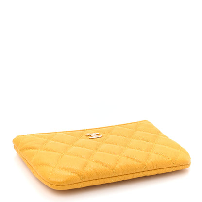 Chanel Caviar Quilted Small Cosmetic Case Yellow 4 of 8