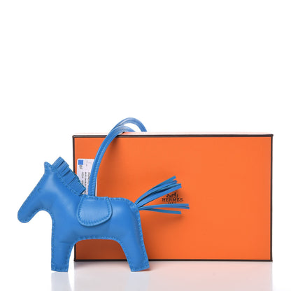 Hermes Milo Lambskin Grigri Rodeo Horse Bag Charm MM Bleu Zanzibar 5 of 5