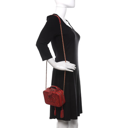 Chanel Caviar Quilted Small CC Filigree Vanity Case Red 2 of 11