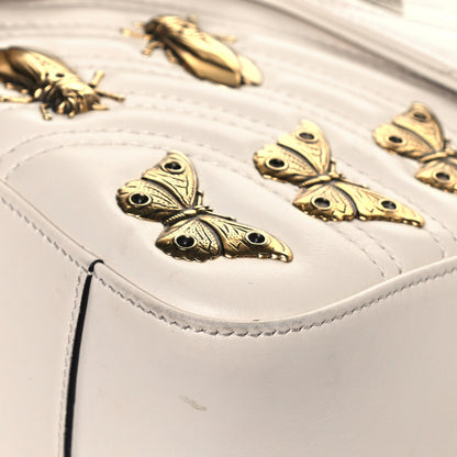Gucci Calfskin Matelasse Animal Studs Medium GG Marmont Shoulder Bag Mystic White 10 of 20