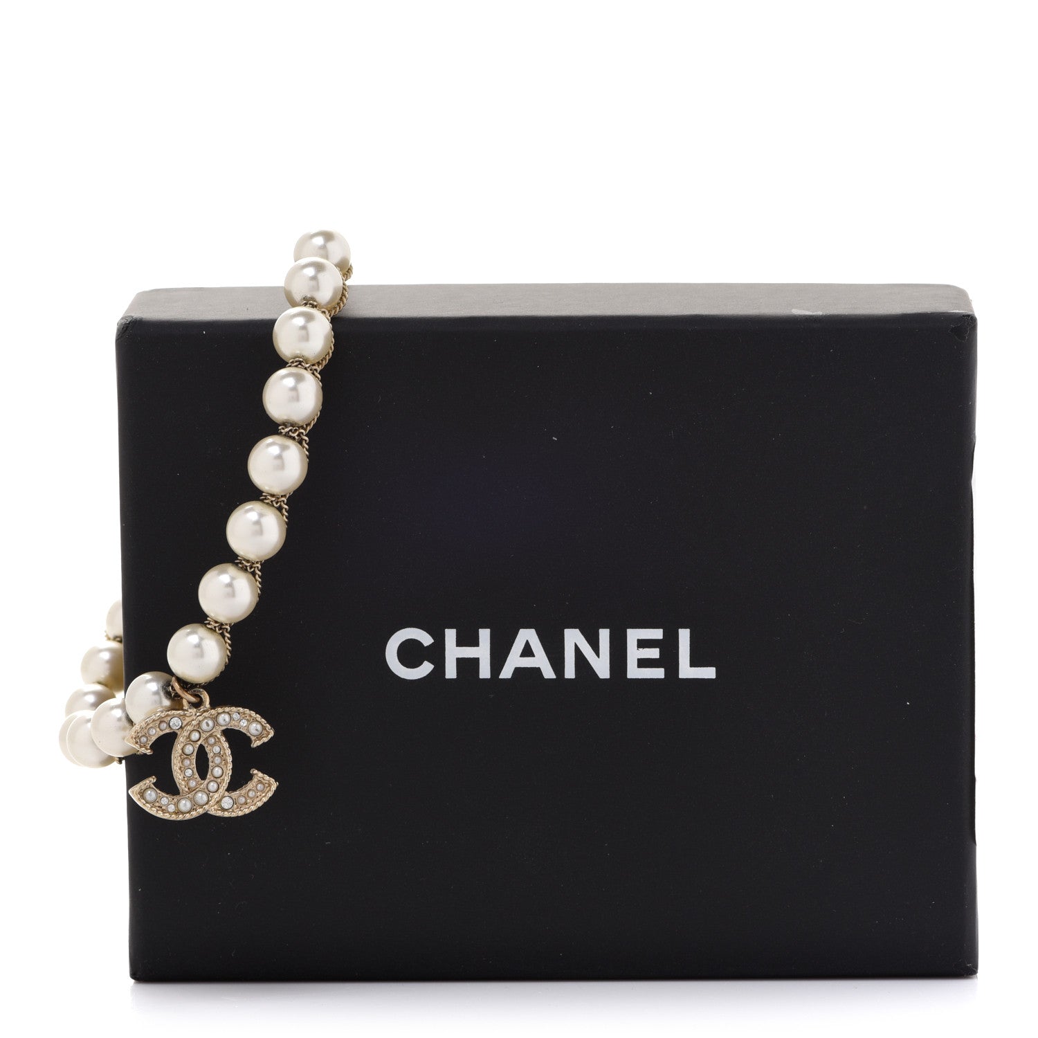 Chanel Pearl Crystal CC Bracelet Gold 6 of 6