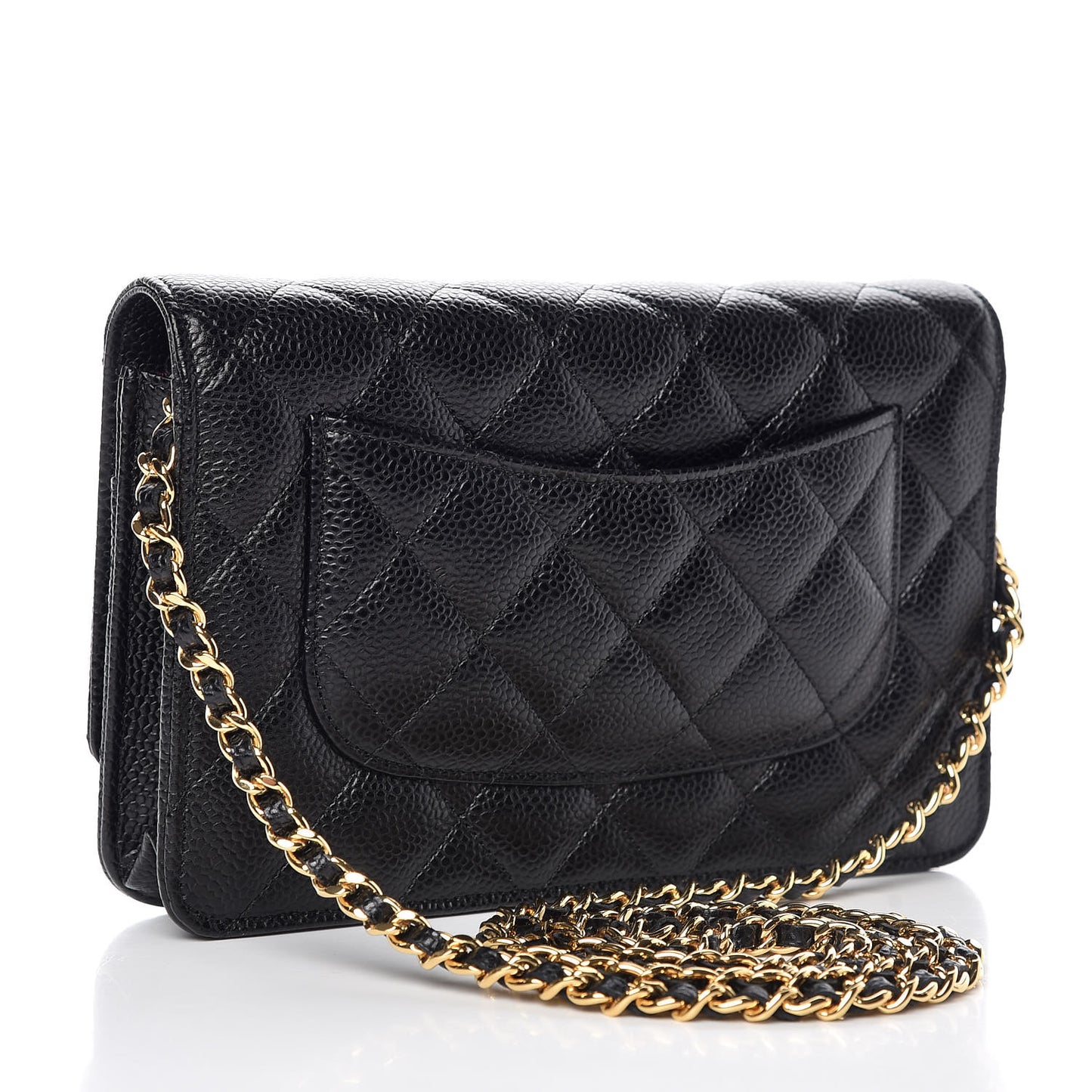 Caviar Quilted Wallet On Chain WOC Black