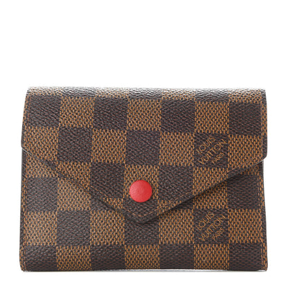 Louis Vuitton Damier Ebene Victorine Wallet Red 1 of 8