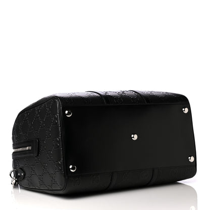 Gucci Calfskin GG Tennis Embossed Duffle Bag Black 3 of 6