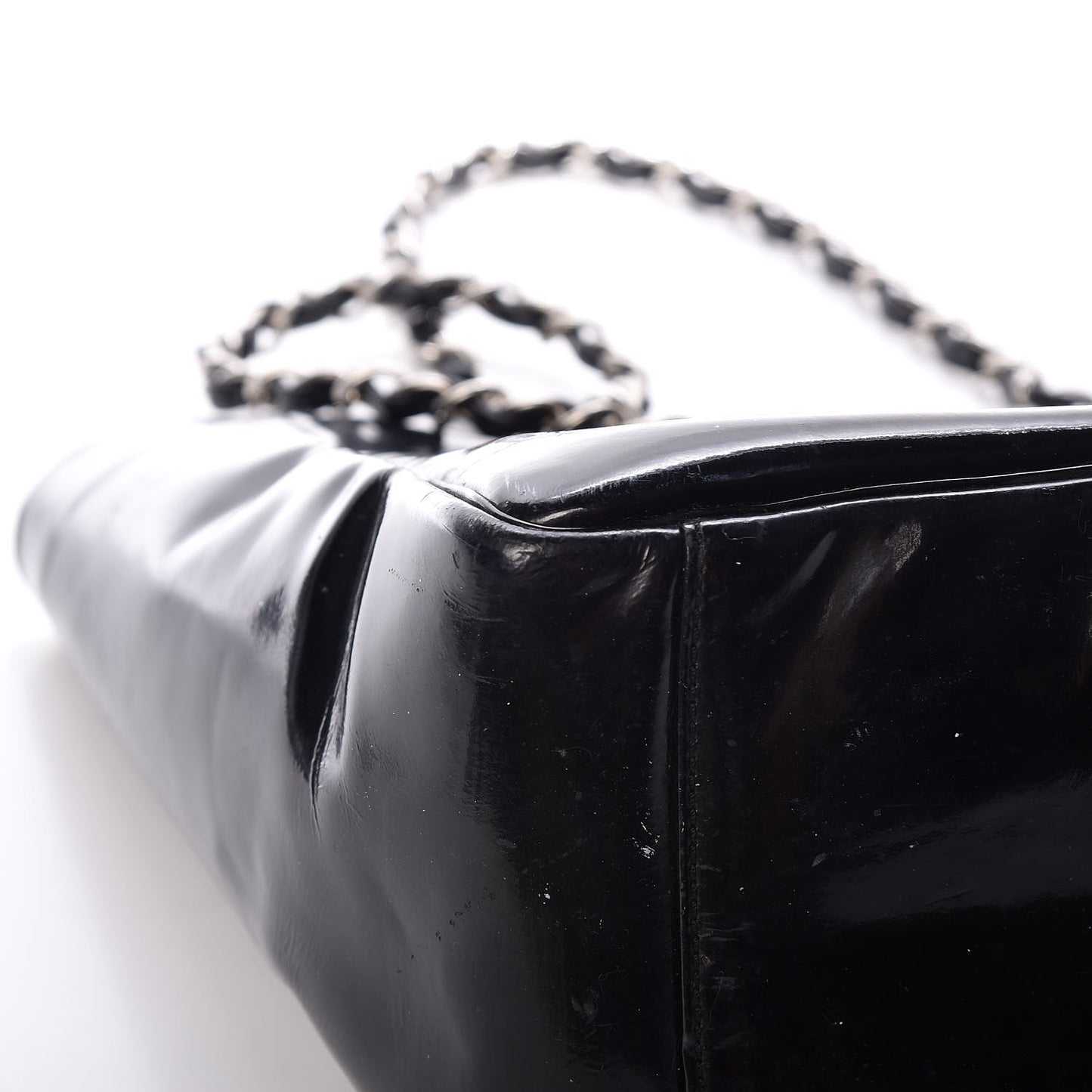Patent Perforated CC Tote Black