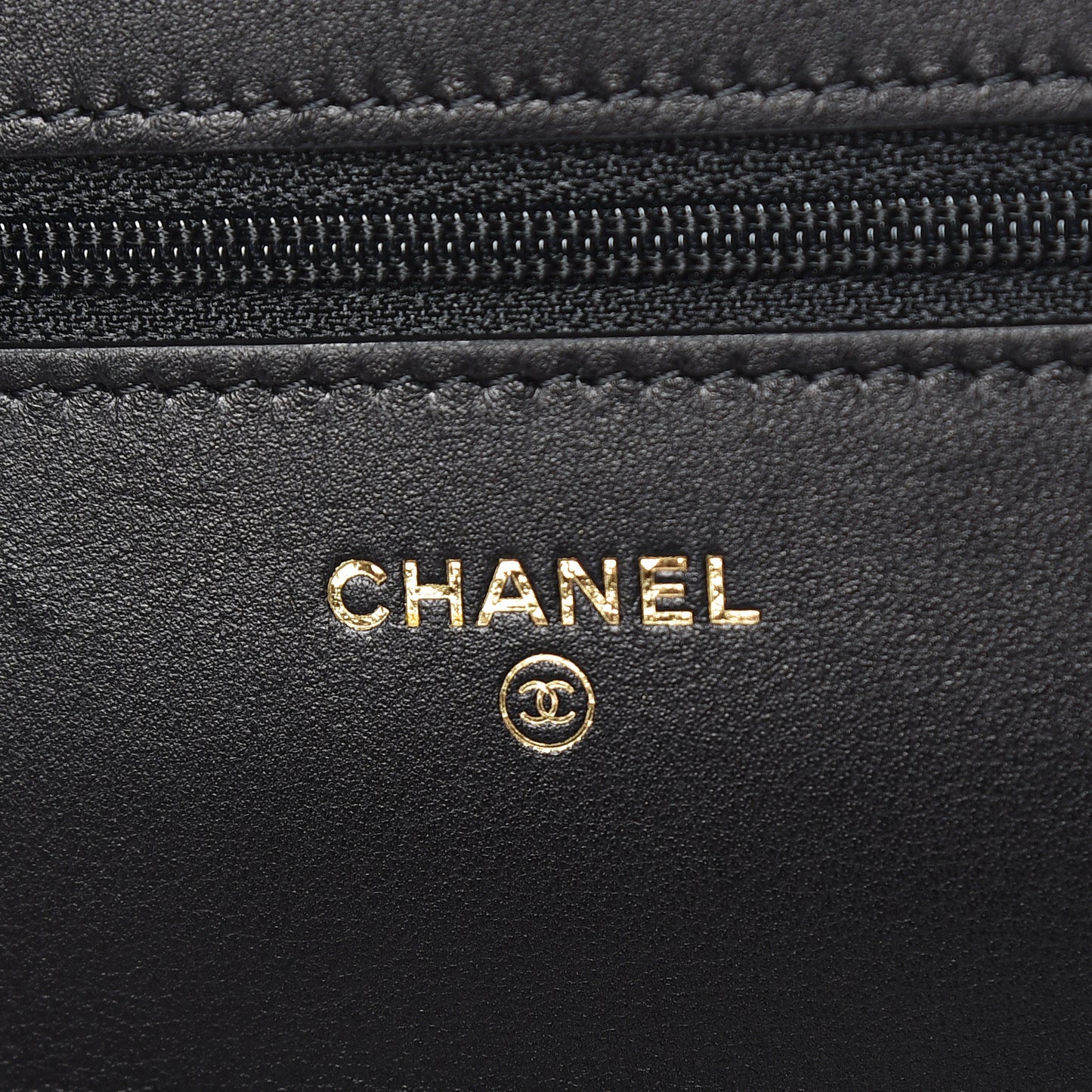 Lambskin Quilted Egyptian Amulet Wallet On Chain WOC Black