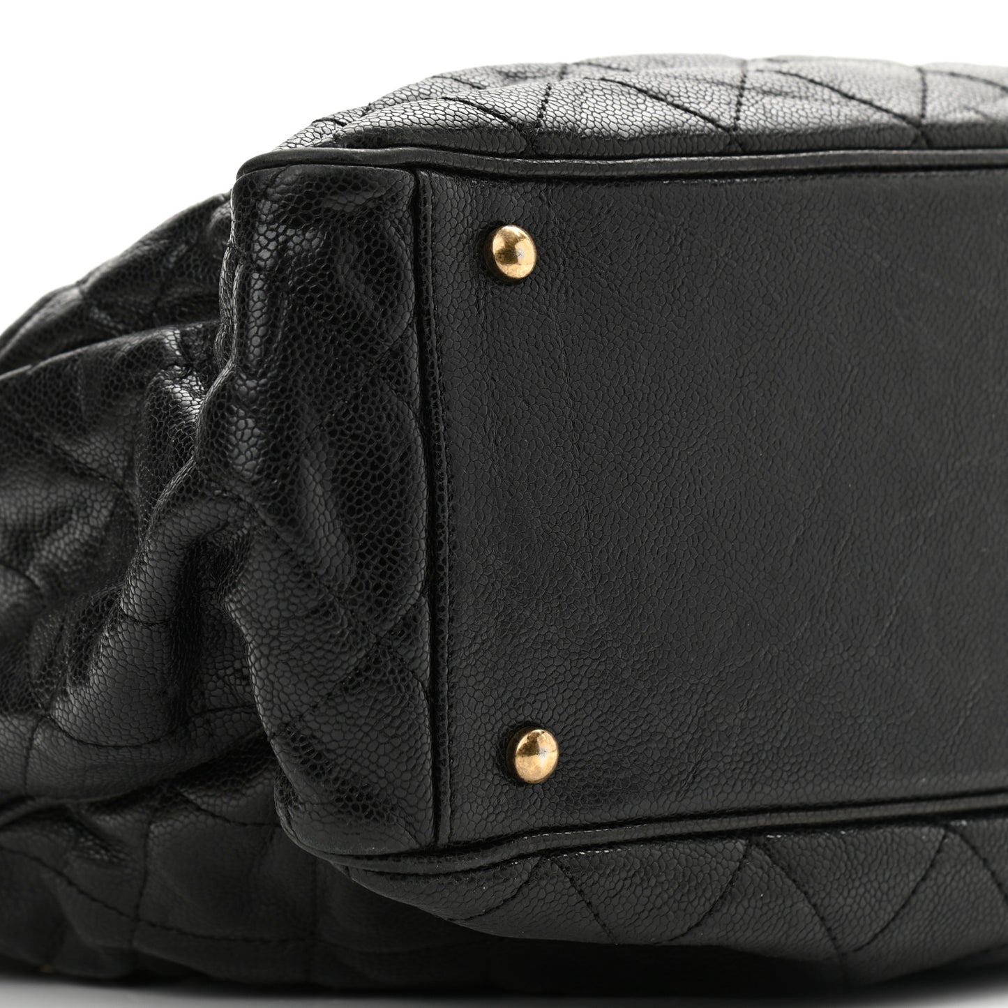 Glazed Caviar Quilted Small Shiva Tote Black