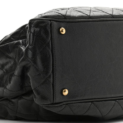 Chanel Glazed Caviar Quilted Small Shiva Tote Black 9 of 11