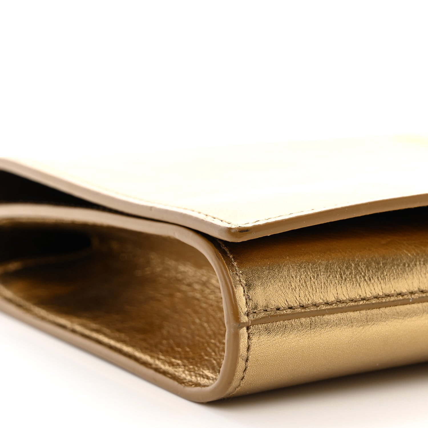 Saint Laurent Metallic Calfskin Monogram Large Belle De Jour Clutch Gold 8 of 11