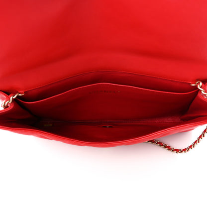Chanel Lambskin Quilted Clutch With Chain Flap Red 5 of 11