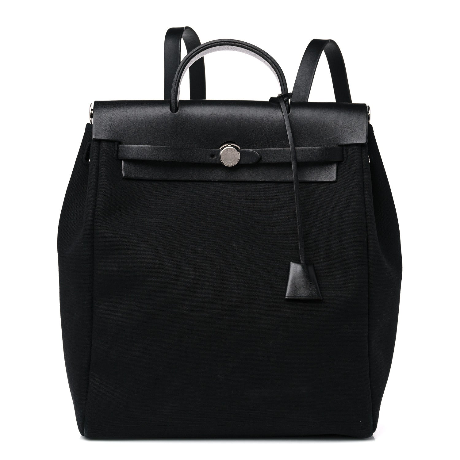 Hermes Toile Vache Calfskin Herbag 39 MM Backpack Black 1 of 13