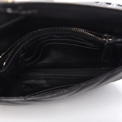Saint Laurent Sheepskin Matelasse Chevron Monogram College Chain Wallet Black 5 of 8