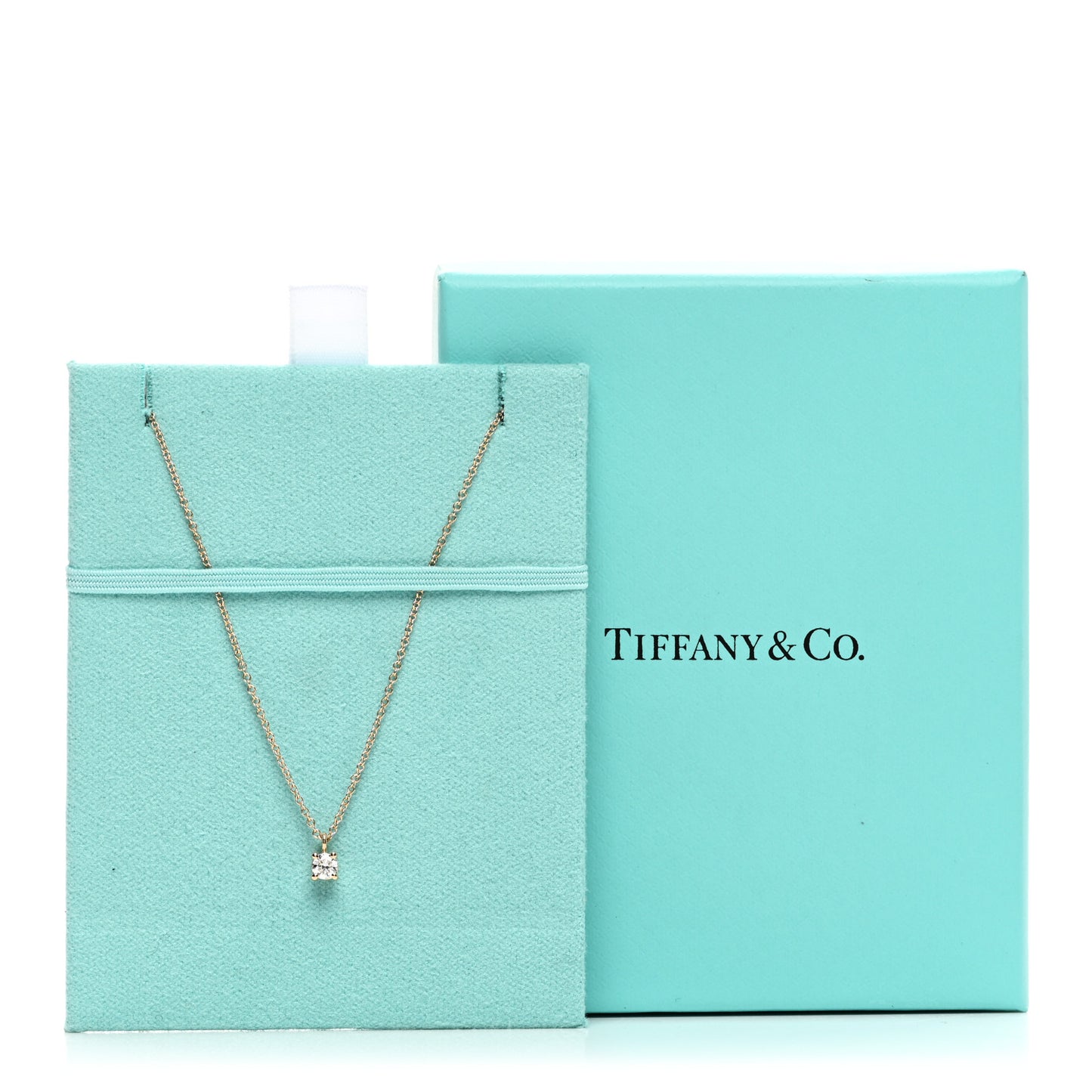 18K Rose Gold Diamond .17ct Solitaire Pendant Necklace
