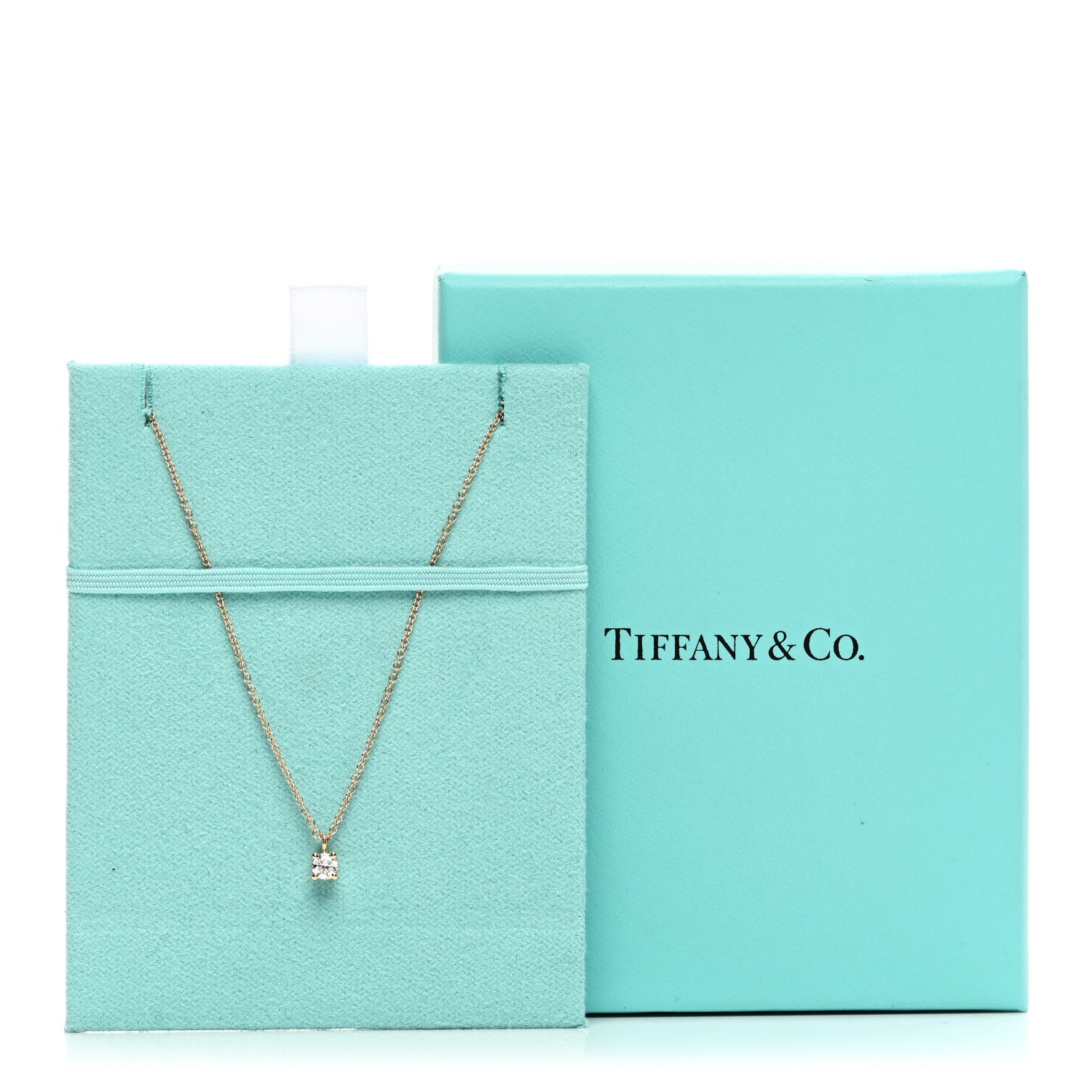 Tiffany 18K Rose Gold Diamond .17ct Solitaire Pendant Necklace 5 of 5