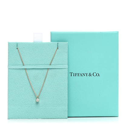 Tiffany 18K Rose Gold Diamond .17ct Solitaire Pendant Necklace 5 of 5