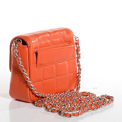 Chanel Lambskin Square Stitched Micro Convertible Flap Belt Bag Orange 4 of 10