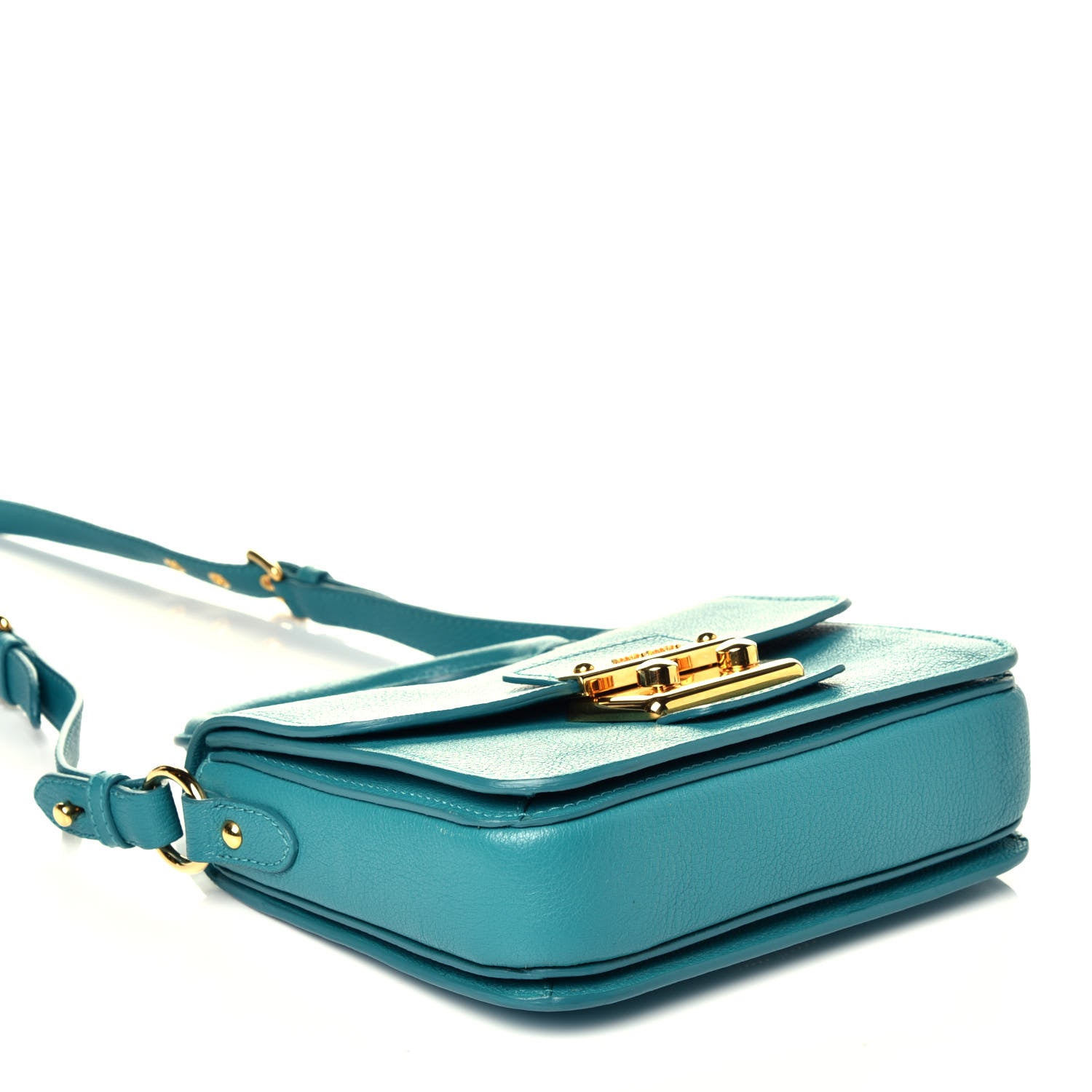 Miu Miu Goatskin Madras Shoulder Bag Turchese 3 of 8