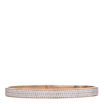 Hermes 18K Rose Gold Diamond PM Kelly Full Pave Bracelet ST 3 of 4