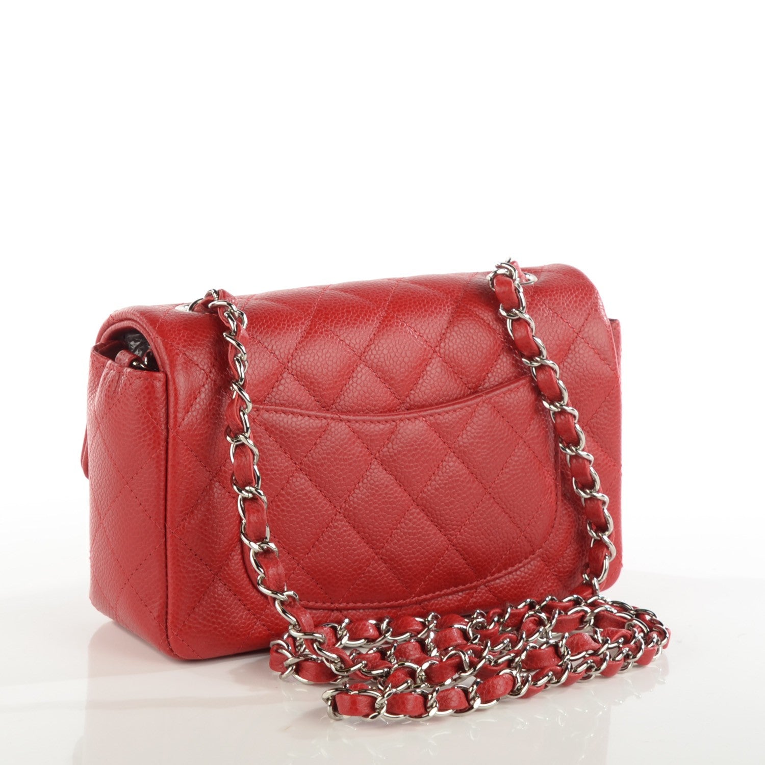 Chanel Caviar Quilted Mini Rectangular Flap Red 3 of 8