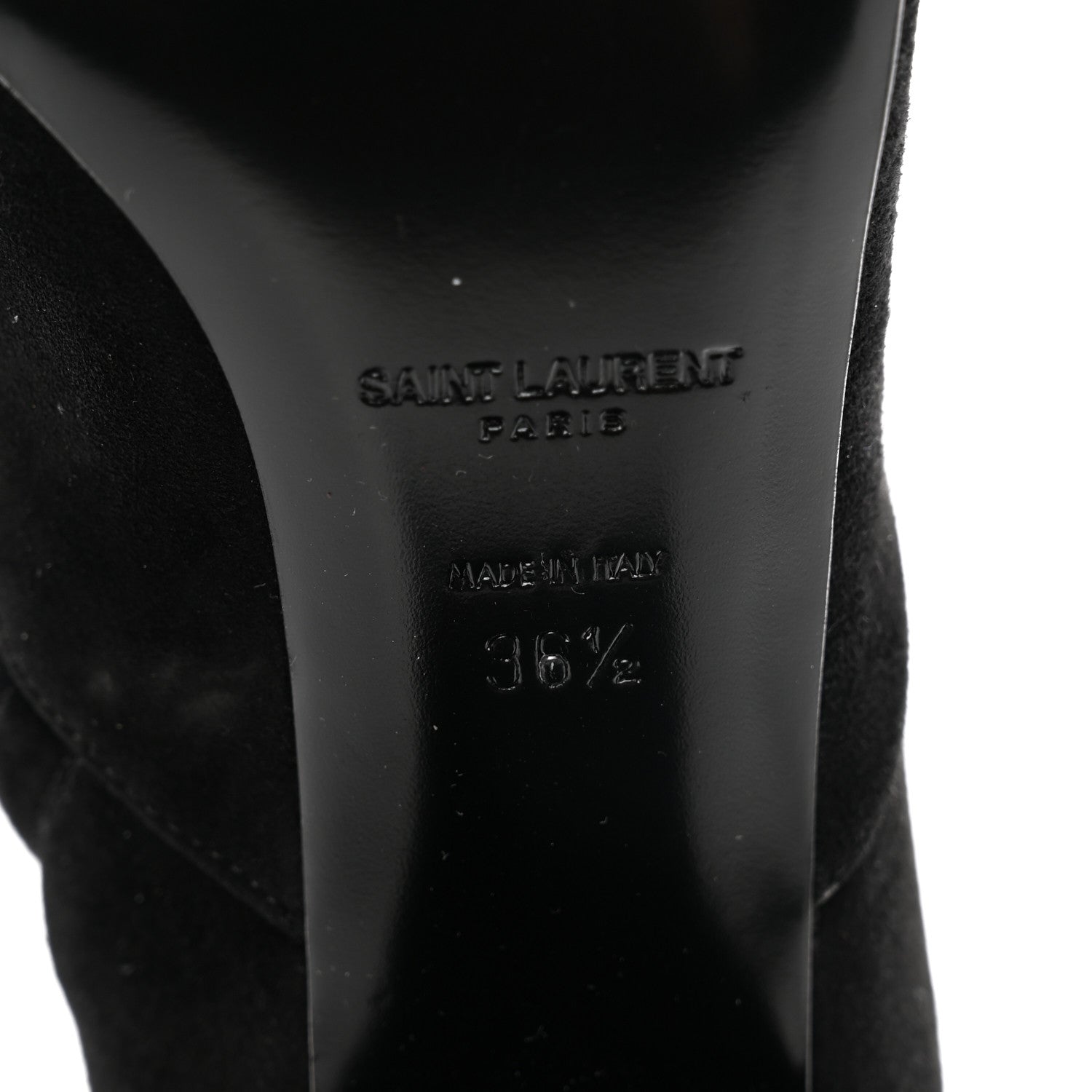 Saint Laurent Suede Babies Over The Knee Boots 36.5 Black 6 of 8
