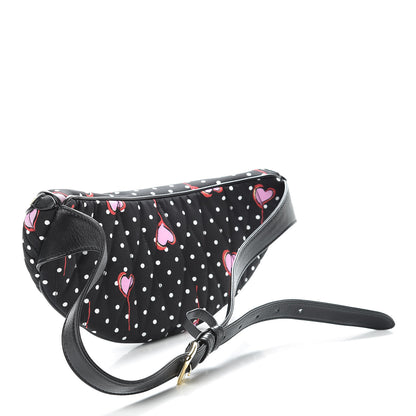 Miu Miu Faille Matelasse Heart Print Belt Bag Black Rosa Cu 3 of 10